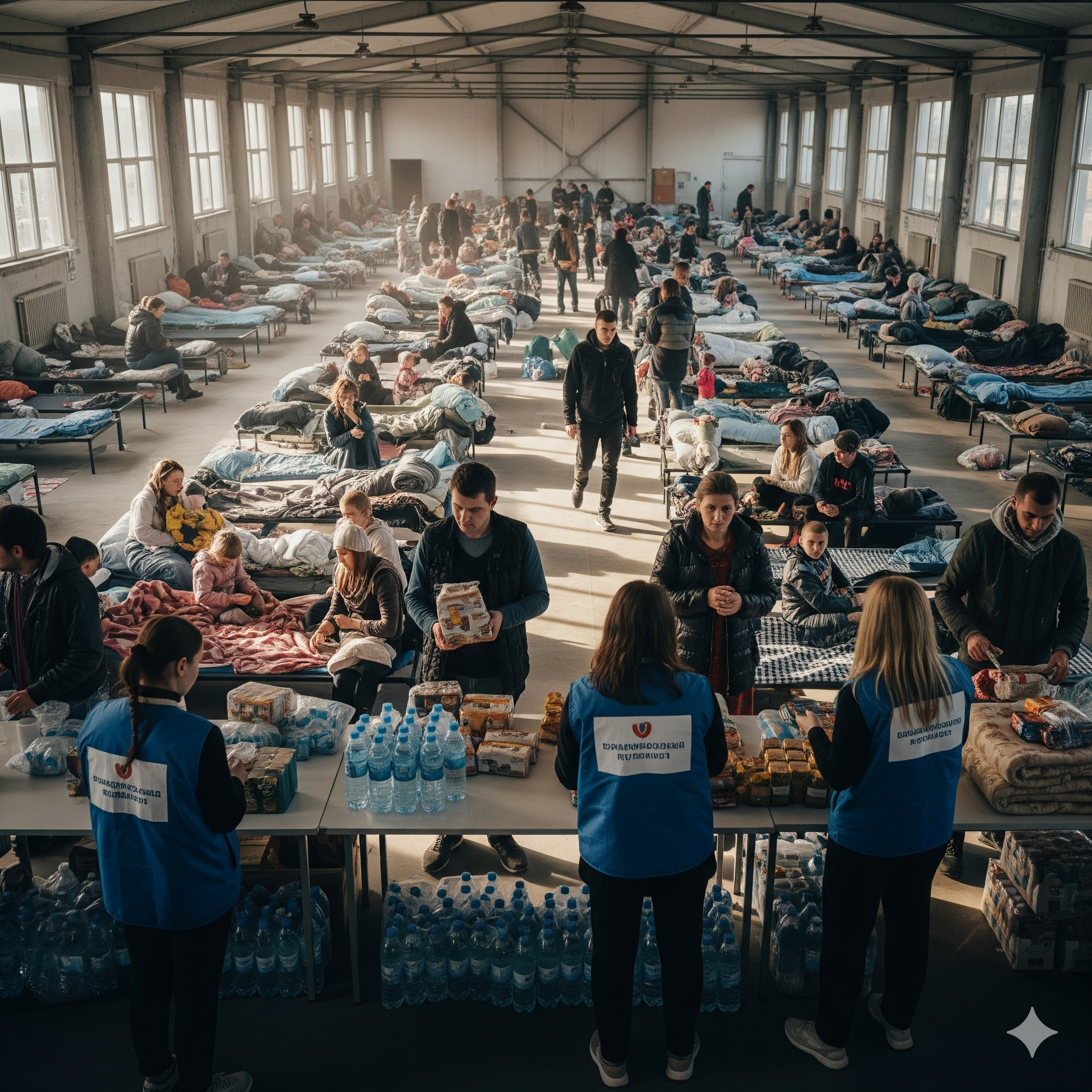 Ukrainian refugees and displaced families